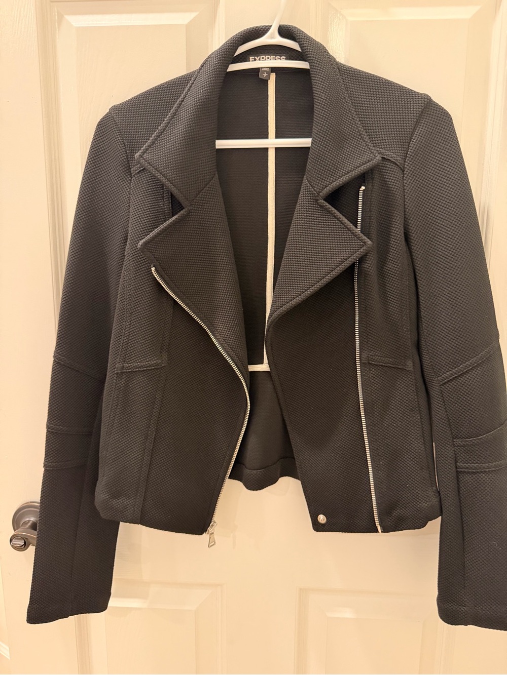 Express Textured Charcoal Moto Blazer